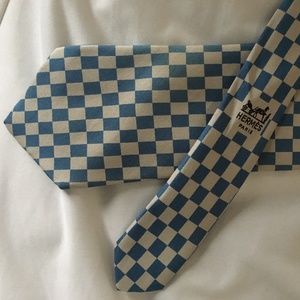 Checkerboard Hermes tie